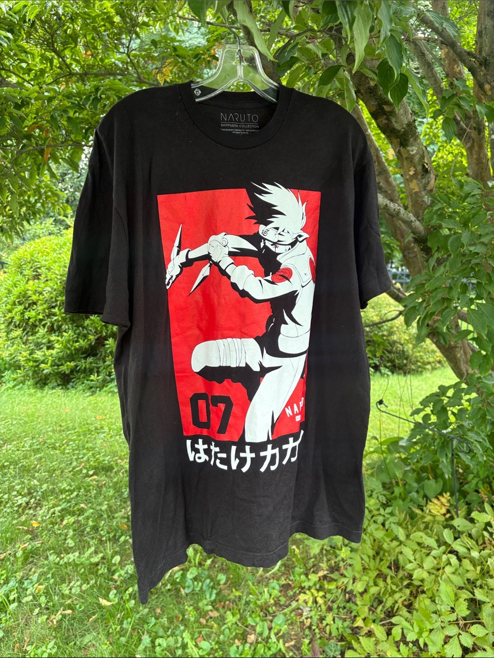 Hatake Kakashi Graphic Tee - Black & Red